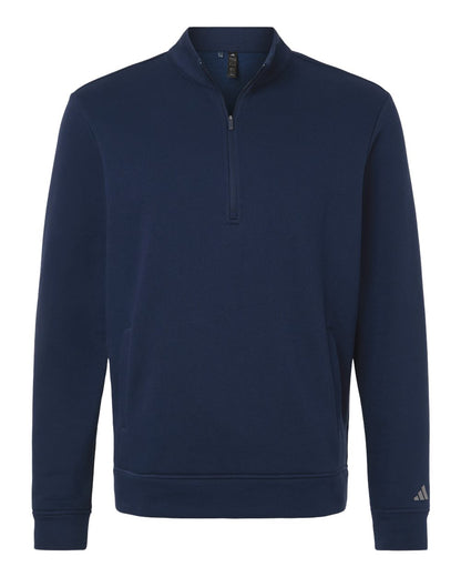 adidas Men's Elevated Fleece Quarter-Zip Pullover blank in Collegiate Navy, style A721