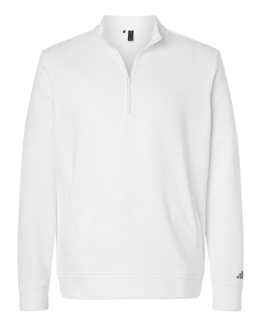 adidas Men's Elevated Fleece Quarter-Zip Pullover blank in Core White, style A721