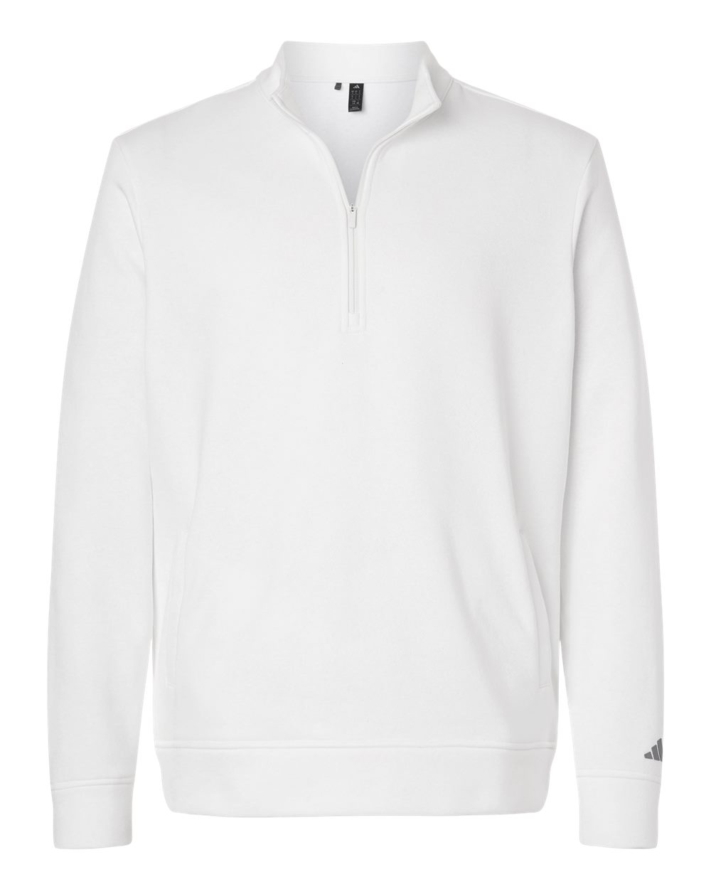adidas Men's Elevated Fleece Quarter-Zip Pullover blank in Core White, style A721
