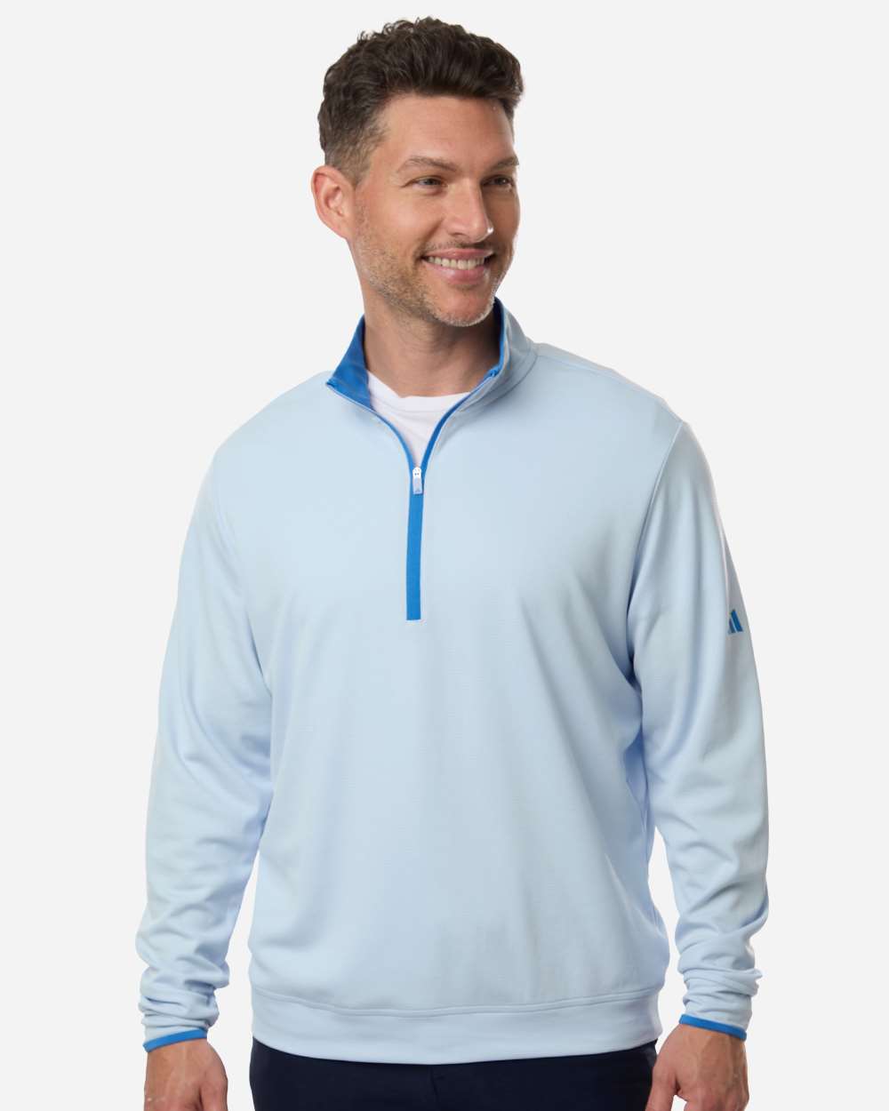 adidas Men's Performance Lightweight Quarter-Zip Pullover in Crystal Sky, style A2002