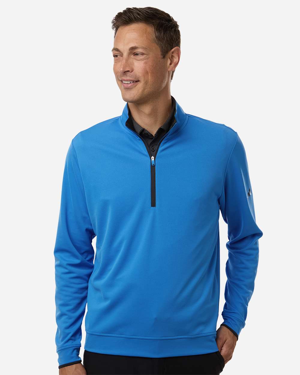 adidas Men's Performance Lightweight Quarter-Zip Pullover in Lucid Ray Blue, style A2002