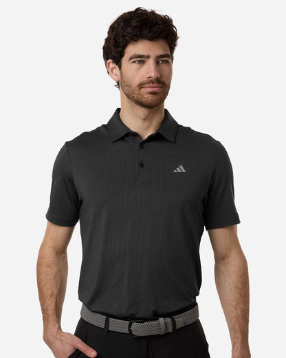 adidas Men's Performance Textured Polo in Carbon/ Black, style A2024