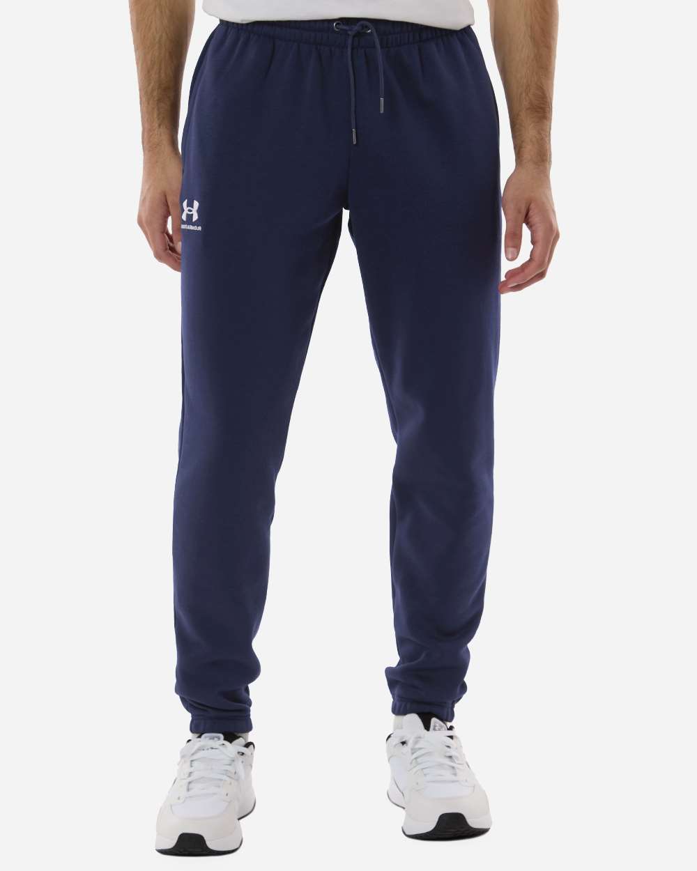 Under Armour Men's Icon Fleece Joggers in Midnight Navy/ White, style 1373882