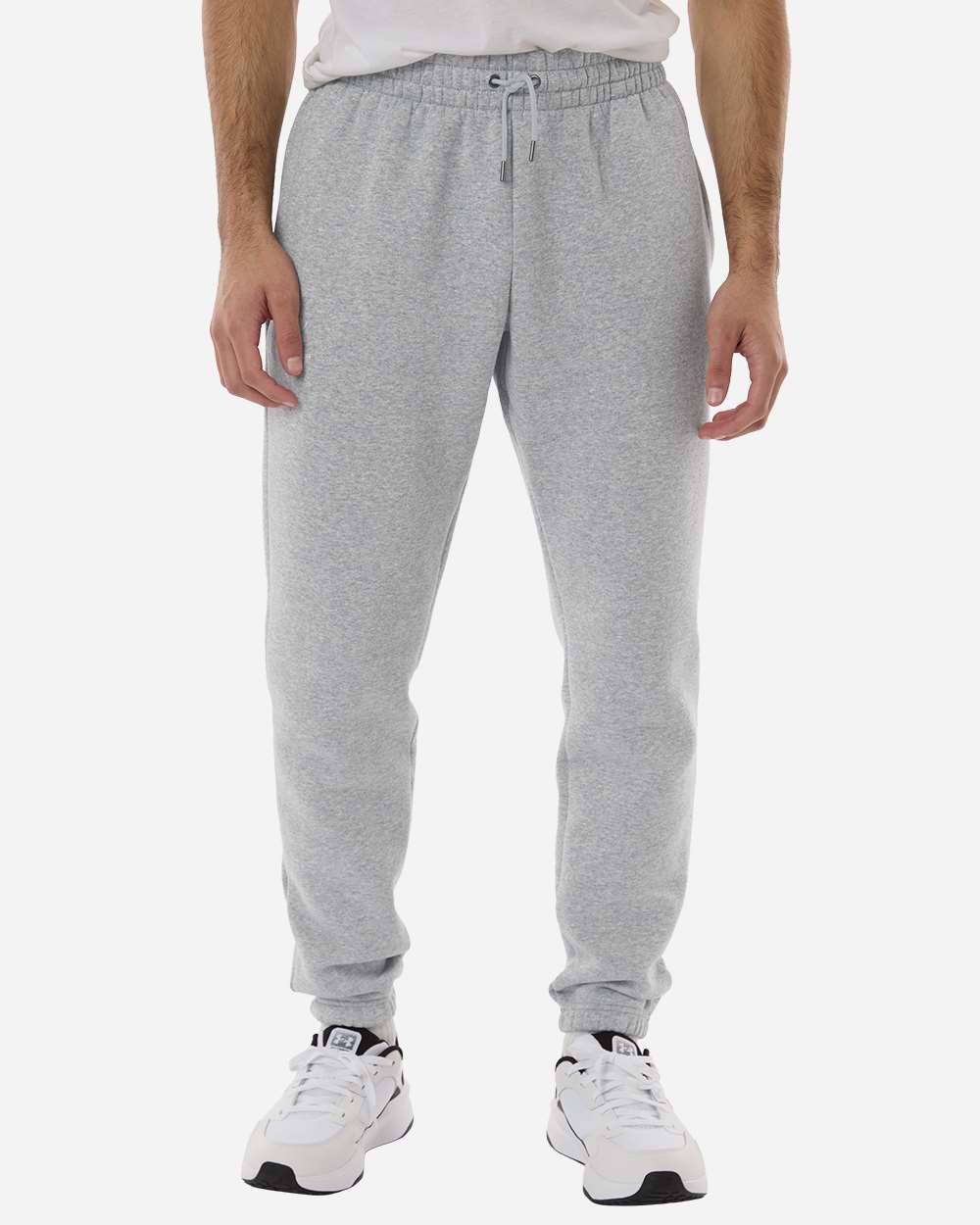 Under Armour Men's Icon Fleece Joggers in Mod Grey Light Heather/ White, style 1373882