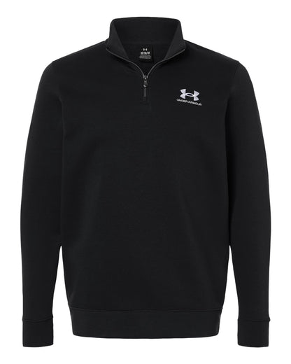 Under Armour Men's Icon Fleece Quarter-Zip Pullover in Black/ White, style 6012710