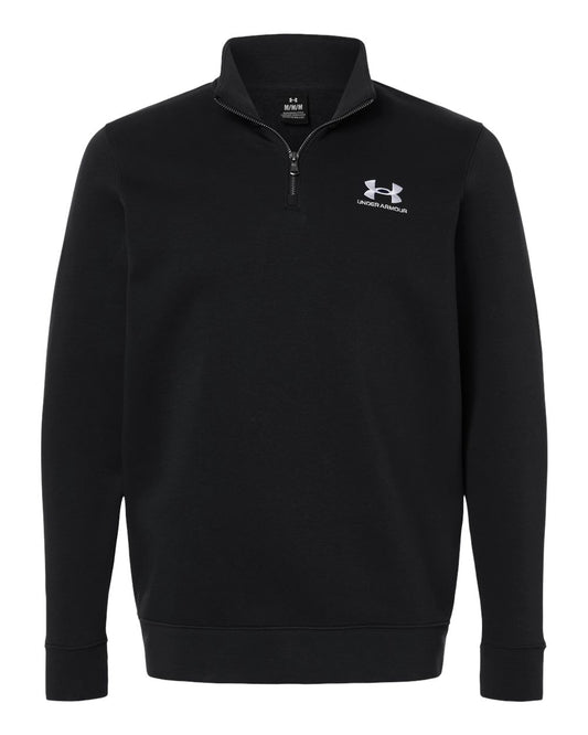 Under Armour Men's Icon Fleece Quarter-Zip Pullover in Black/ White, style 6012710