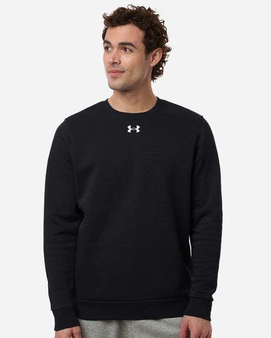 Under Armour Men's Team Icon Fleece Crew in Black/ White, style 6014160