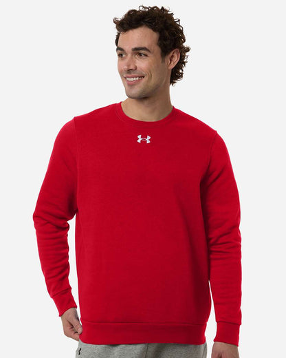 Under Armour Men's Team Icon Fleece Crew in Red/ White, style 6014160