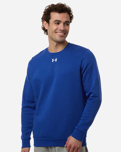 Under Armour Men's Team Icon Fleece Crew in Royal/ White, style 6014160