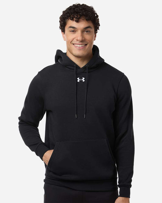 Under Armour Men's Team Icon Fleece Hooded Sweatshirt in Black/ White, style 6014161