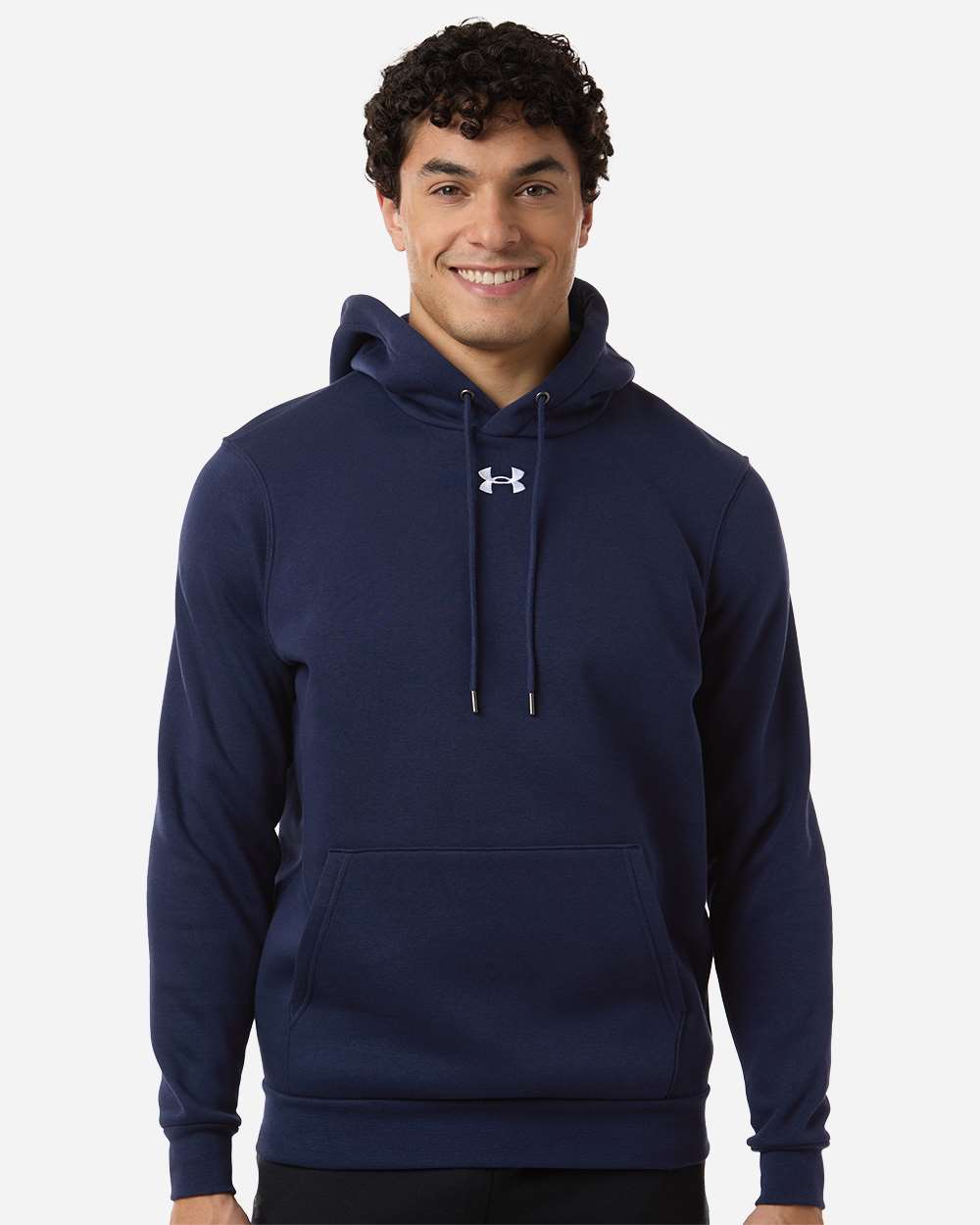 Under Armour Men's Team Icon Fleece Hooded Sweatshirt in Midnight Navy/ White, style 6014161