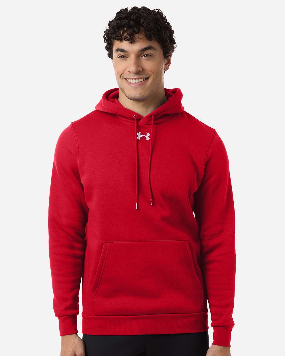 Under Armour Men's Team Icon Fleece Hooded Sweatshirt in Red/ White, style 6014161