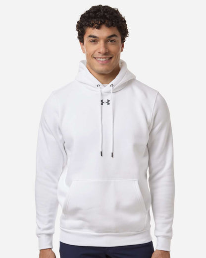 Under Armour Men's Team Icon Fleece Hooded Sweatshirt in White/ Pitch Grey Medium Heather, style 6014161