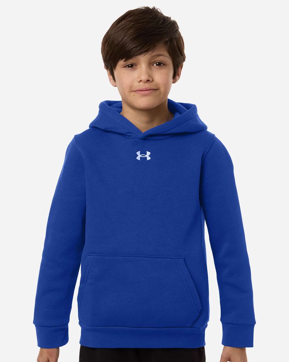 Under Armour Youth Team Icon Fleece Hooded Sweatshirt in Royal/ White, style 6014162
