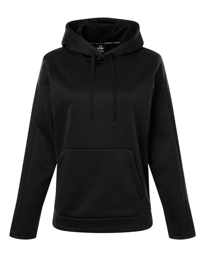 Under Armour Women's Armour Fleece Pro Hooded Sweatshirt in Black/ White, style 6010943