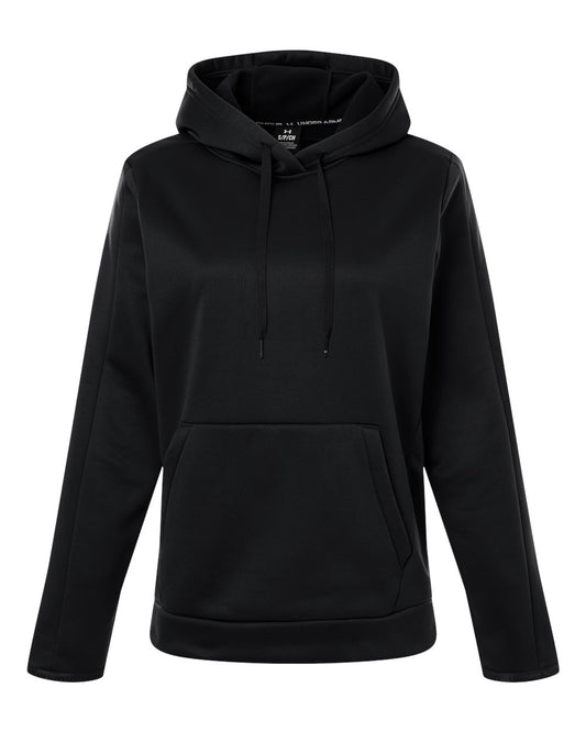 Under Armour Women's Armour Fleece Pro Hooded Sweatshirt in Black/ White, style 6010943