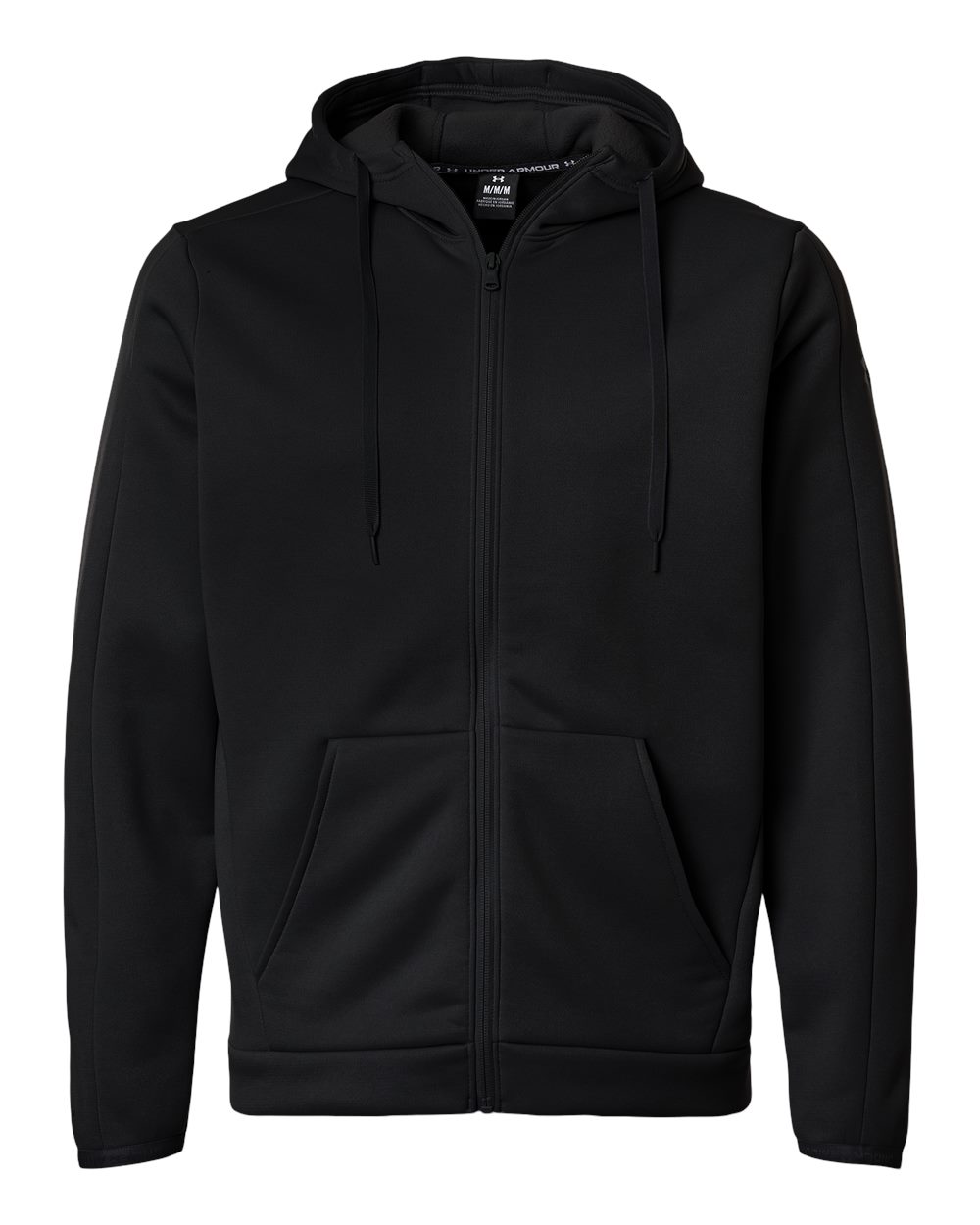Under Armour Men's Armour Fleece Pro Hooded Full-Zip in Black/ White, style 6010886