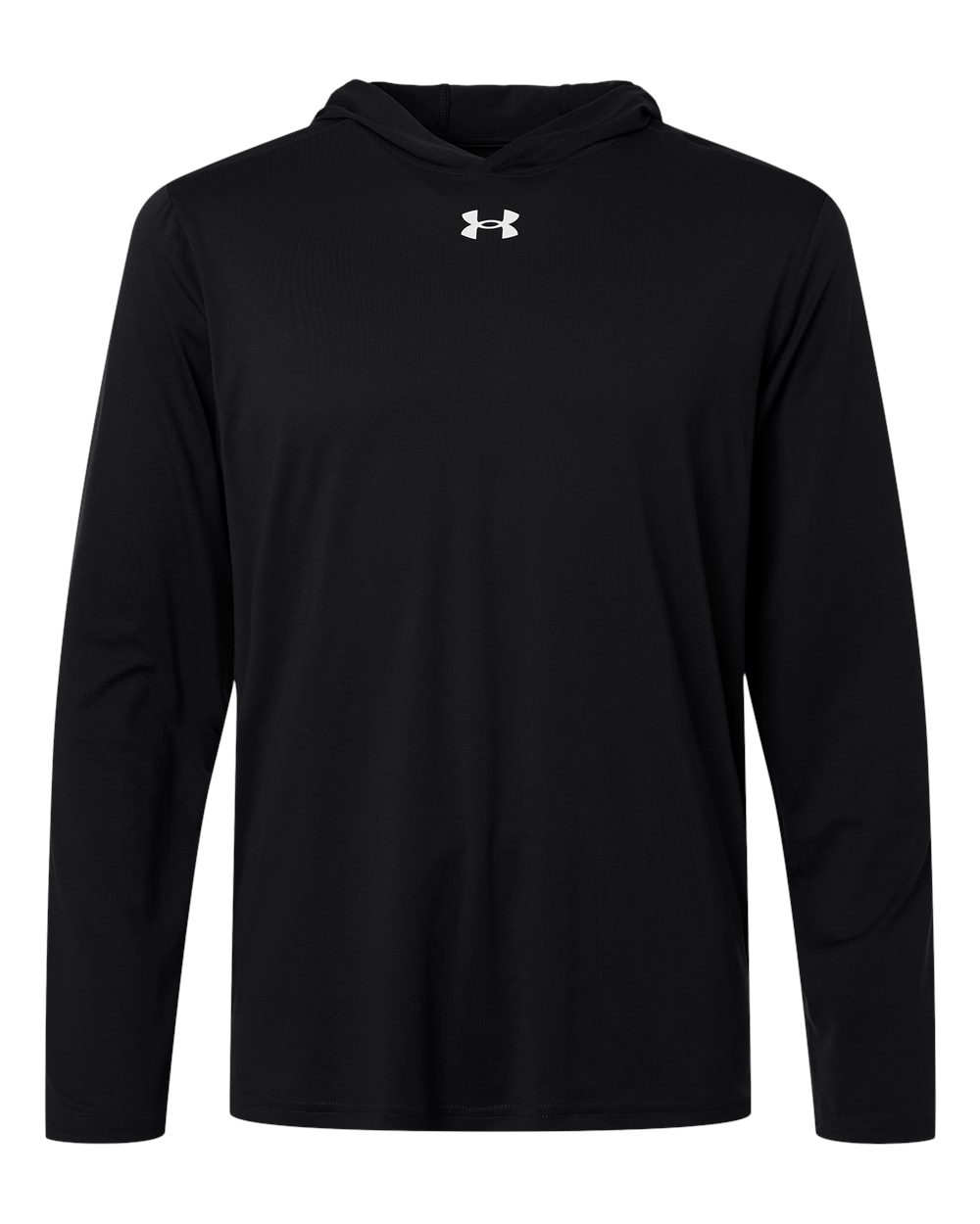 Under Armour Men's Team Vanish Hooded Long Sleeve T-Shirt blank in Black/ White, style 6014164