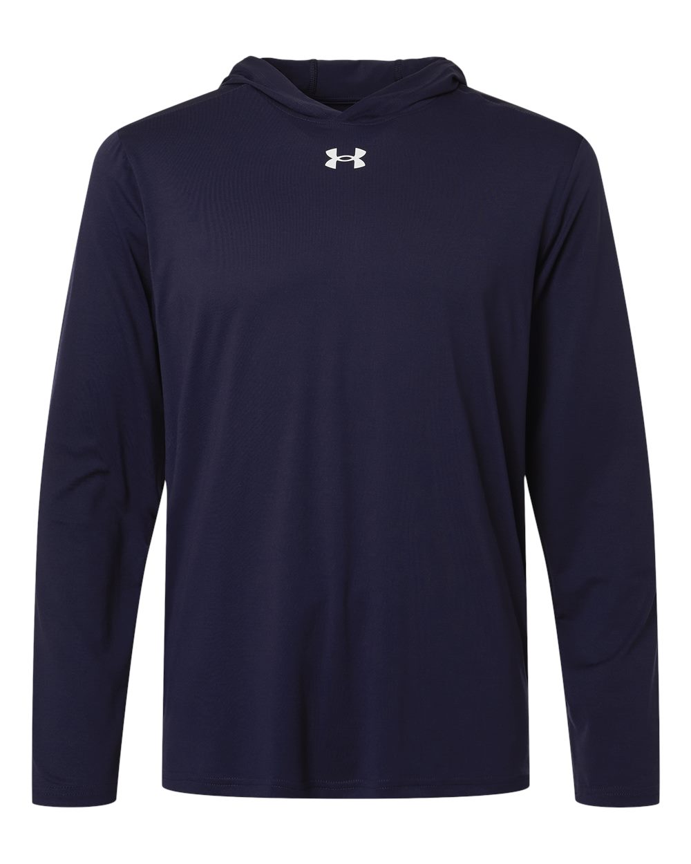 Under Armour Men's Team Vanish Hooded Long Sleeve T-Shirt blank in Midnight Navy/ White, style 6014164