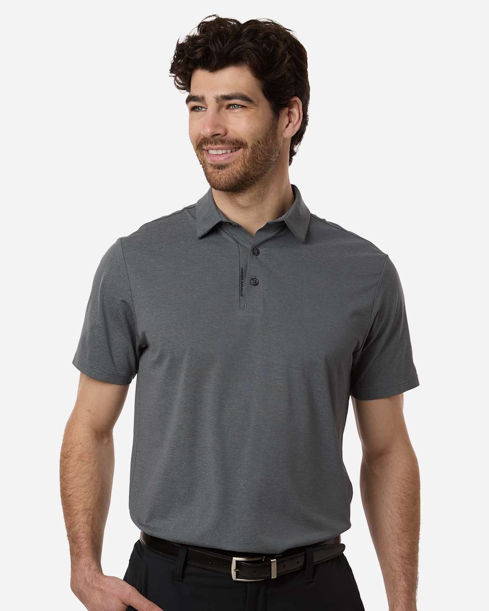 Under Armour Men's Drive Bonded Polo in Castlerock/ Titan Grey/ Black, style 6009652