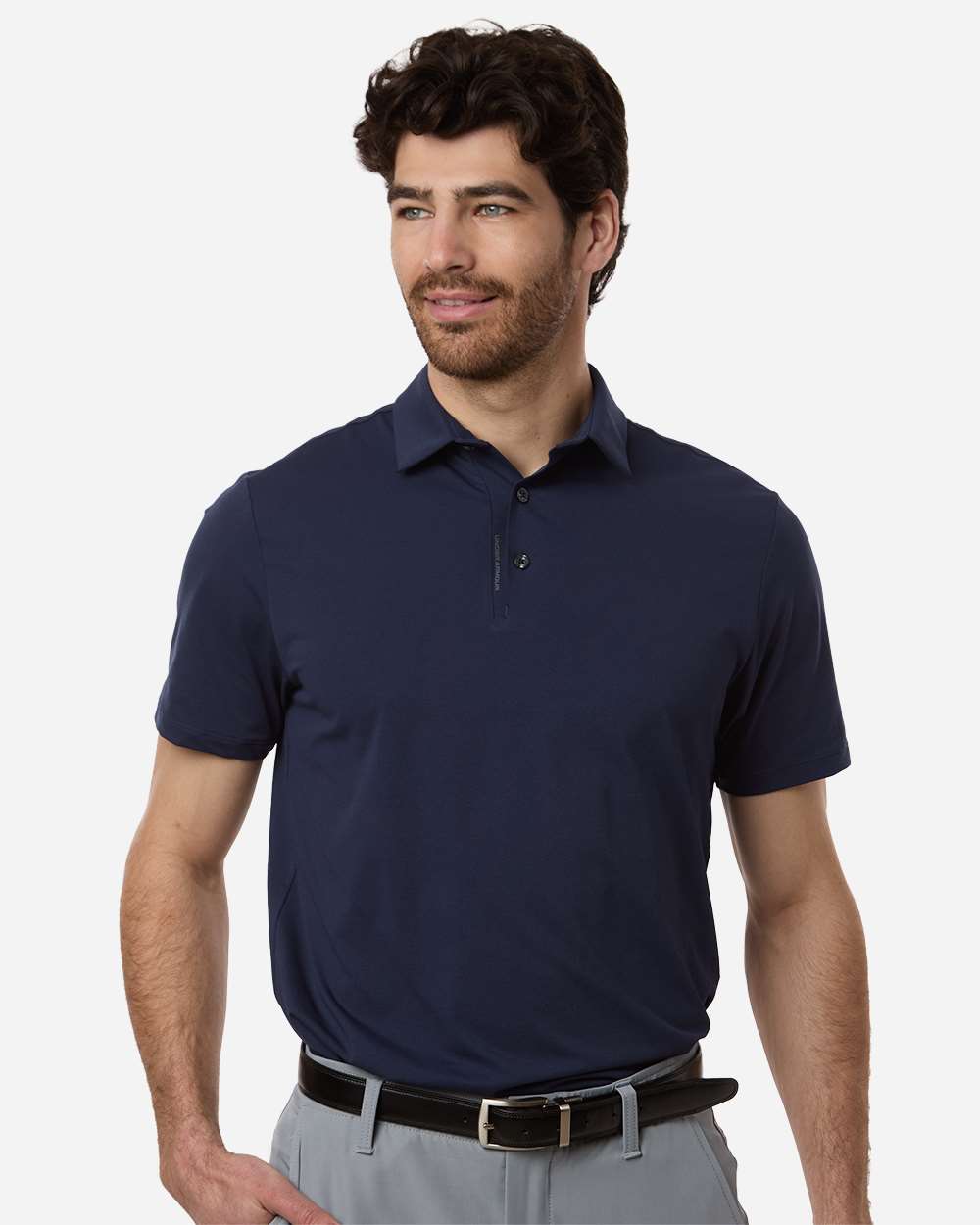 Under Armour Men's Drive Bonded Polo in Midnight Navy/ Castlerock, style 6009652
