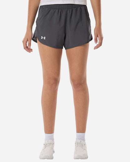 Under Armour Women's Fly-By Unlined 3" Short in Castlerock/ Castlerock/ White, style 1382968