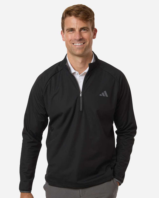 adidas Men's Ultimate365 Wind Quarter-Zip Pullover in Black, style A2027