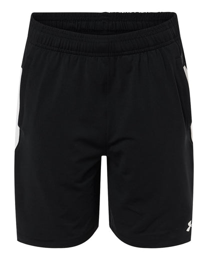 Under Armour Youth Tech Vent Short in Black/ White, style 6012348