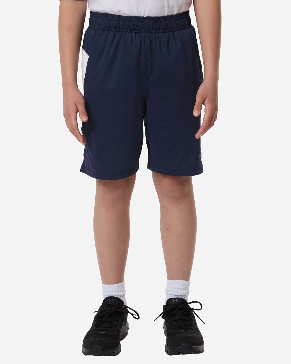 Under Armour Youth Tech Vent Short in Midnight Navy/ White/ White, style 6012348