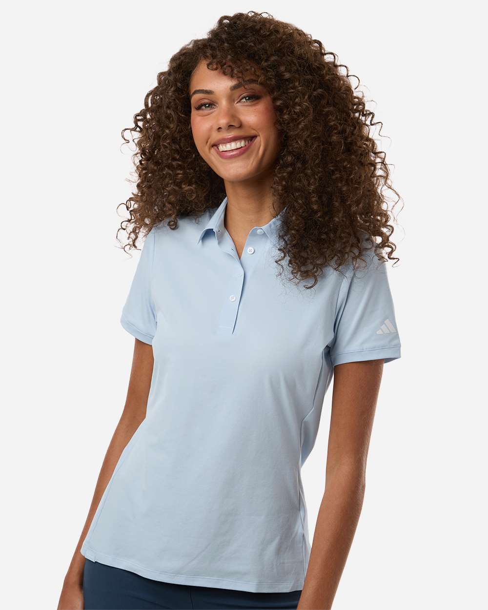 adidas Women's Ultimate365 Tour Twistknit Polo in Crystal Sky, style A1016
