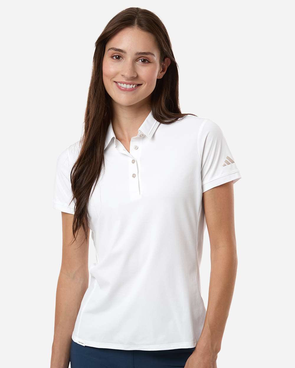 adidas Women's Ultimate365 Tour Twistknit Polo in White, style A1016