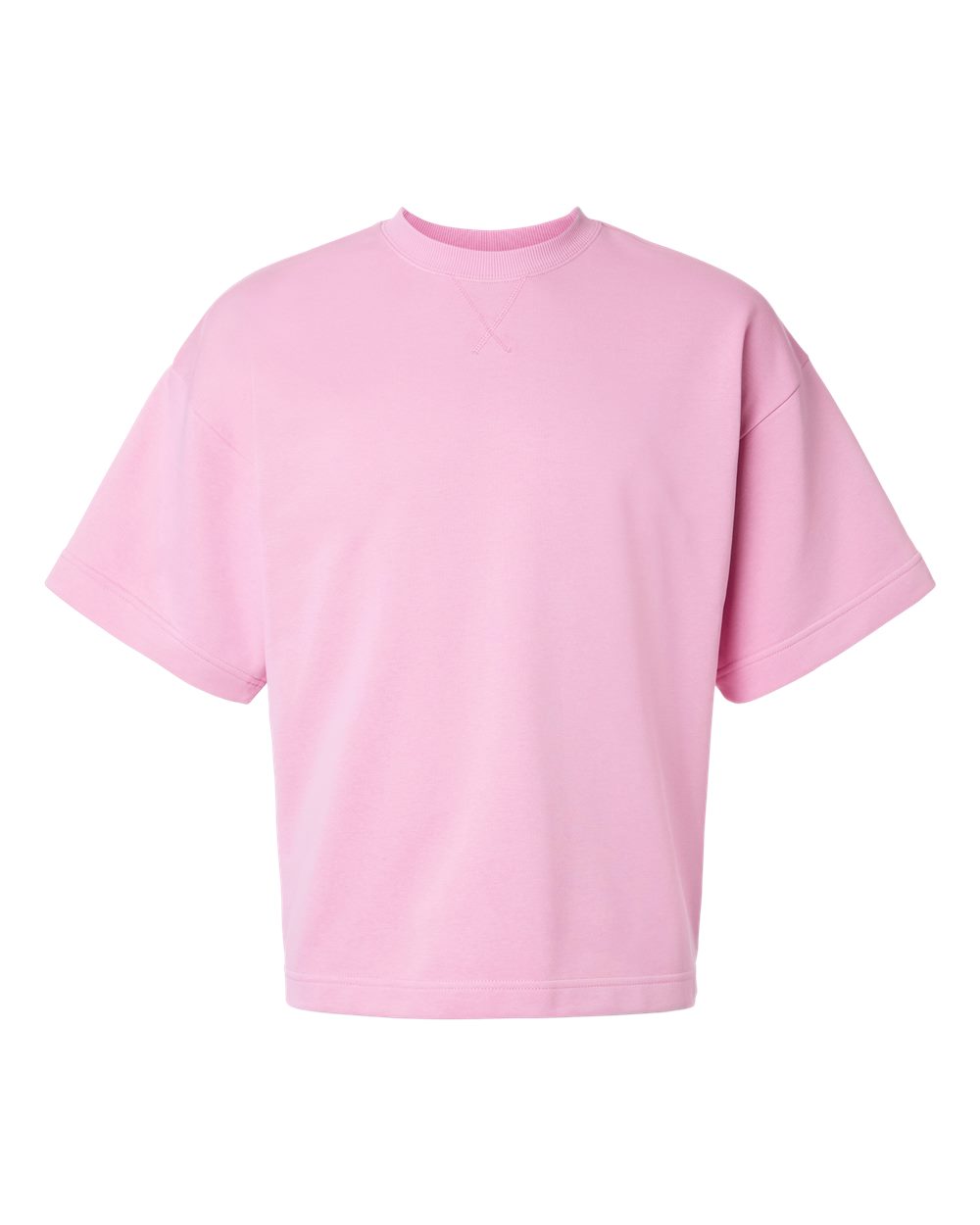 American Apparel Unisex French Terry Oversized Boxy Top blank in Powder Pink, style FTEX00