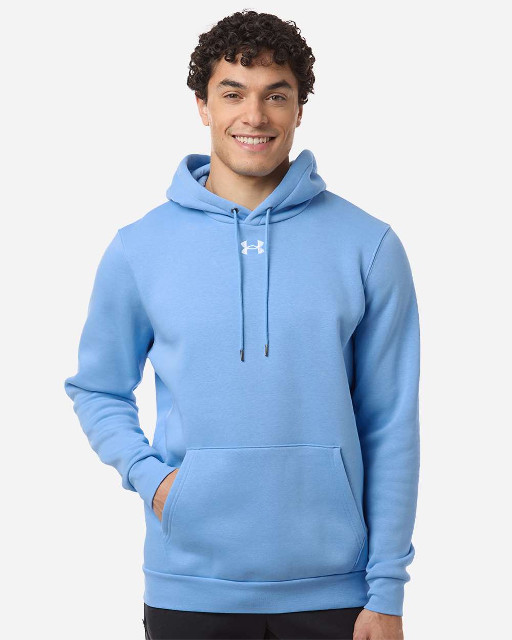 Under Armour Men's Team Icon Fleece Hooded Sweatshirt in Horizon Blue/ White, style 6014161