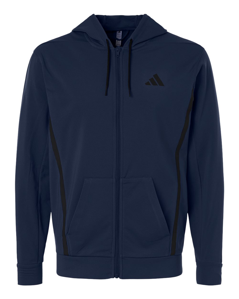 adidas Men's Game and Go Fleece Full-Zip Hooded Sweatshirt blank in Team Navy Blue, style AT208