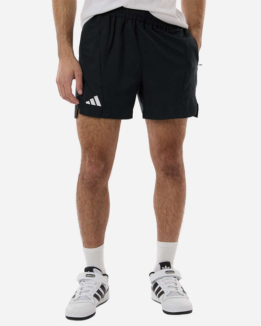 adidas Men's D4T Woven 7" Shorts in Black/ White, style AT304