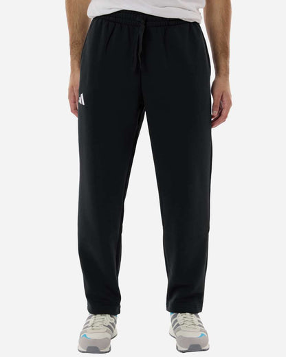 adidas Men's Fleece Sweatpants in Black/ White, style AT215