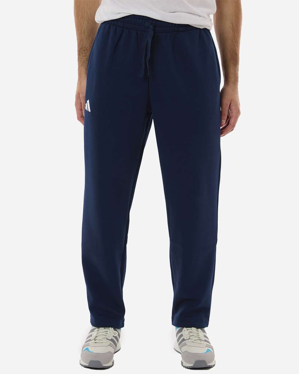 adidas Men's Fleece Sweatpants in Team Navy Blue/ White, style AT215