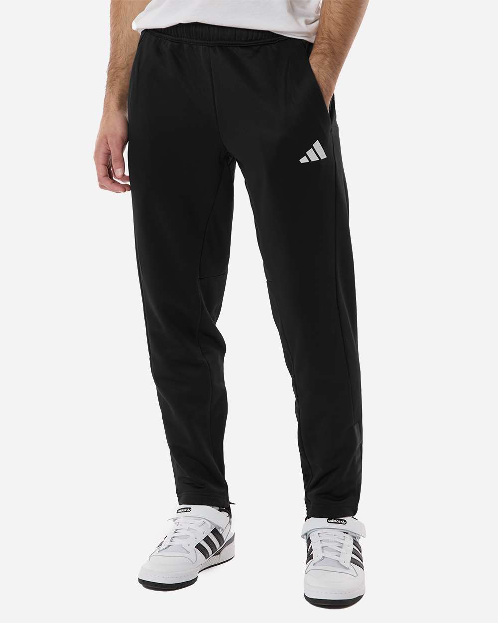adidas Men's Game & Go Fleece 3-Bar Sweatpants in Black, style AT218