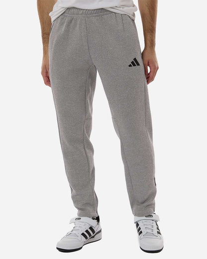 adidas Men's Game & Go Fleece 3-Bar Sweatpants in Medium Grey Heather, style AT218