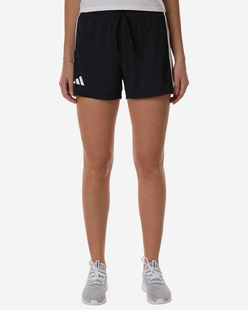 adidas Women's 3-Stripes 3" Shorts in Black/ White, style AT301