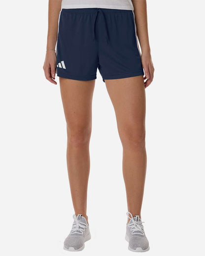 adidas Women's 3-Stripes 3" Shorts in Team Navy Blue/ White, style AT301