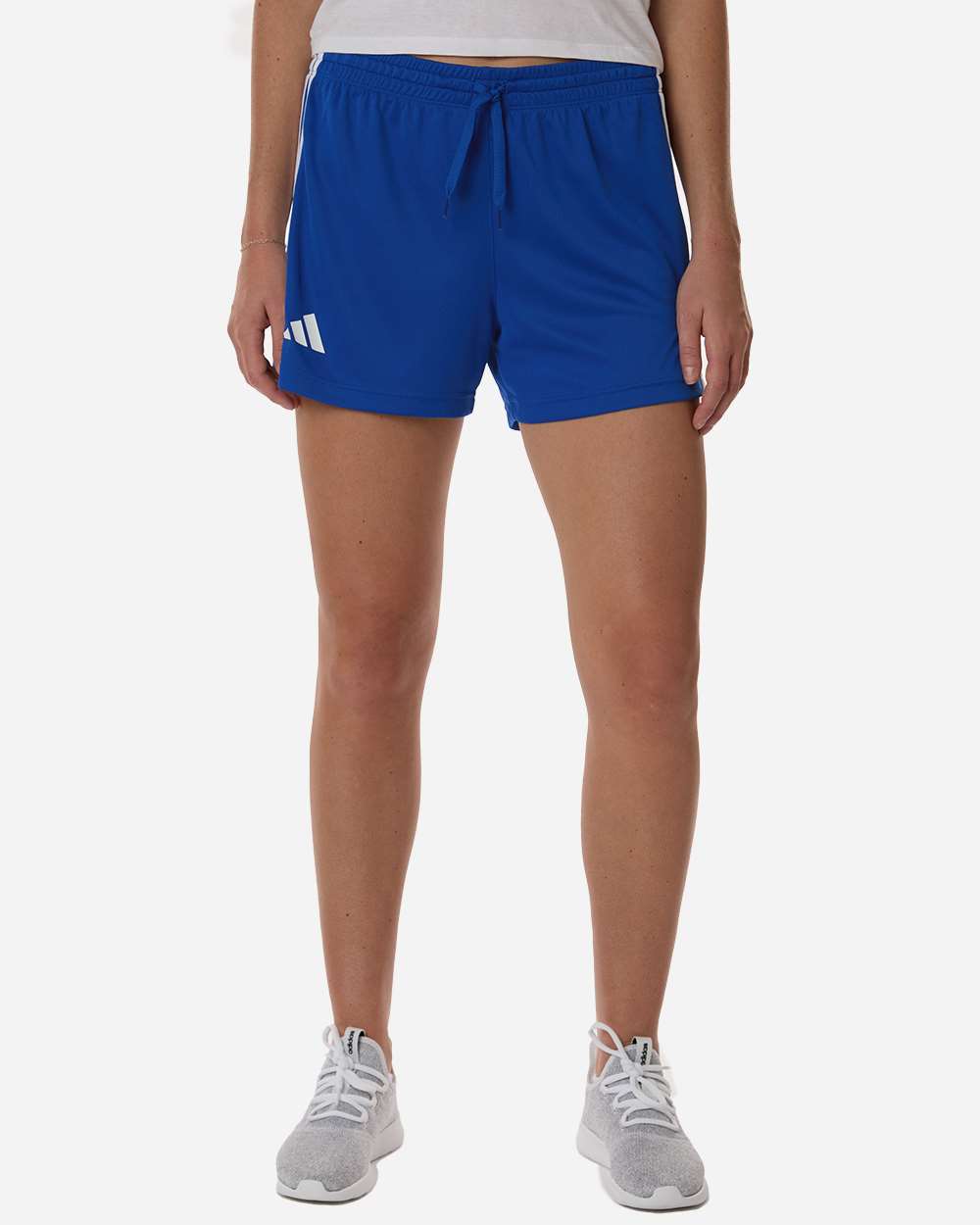 adidas Women's 3-Stripes 3" Shorts in Team Royal Blue/ White, style AT301