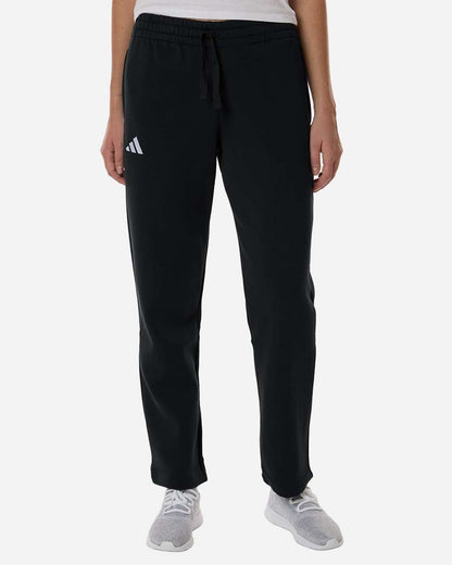 adidas Women's Fleece Sweatpants in Black/ White, style AT216