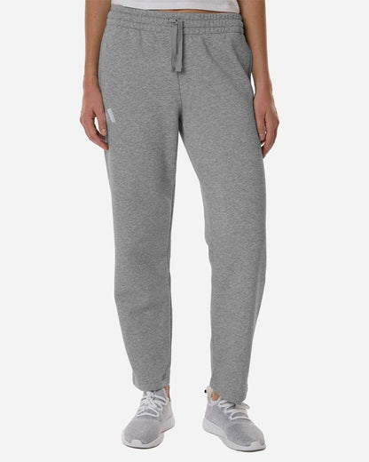 adidas Women's Fleece Sweatpants in Medium Grey Heather/ White, style AT216