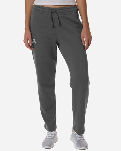 adidas Women's Fleece Sweatpants in Team Grey Four/ White, style AT216