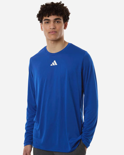 adidas Men's Pregame Long Sleeve T-Shirt in Team Royal Blue/ White, style AT104