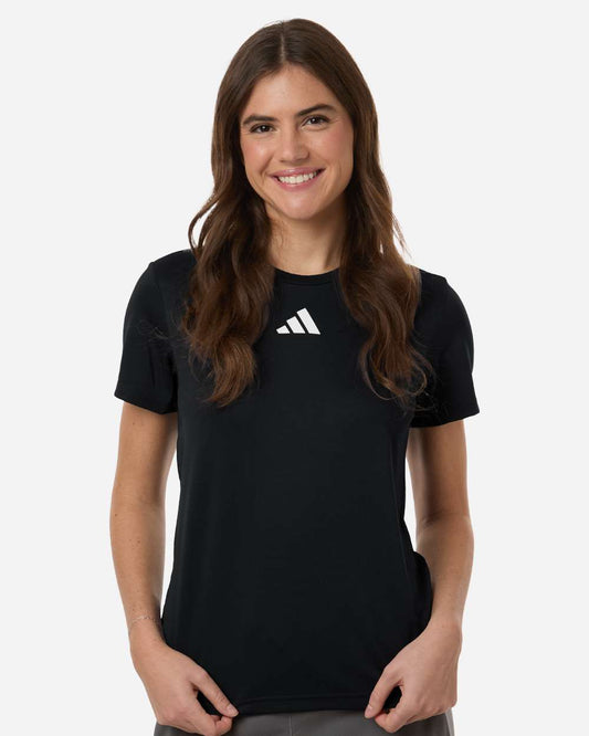 adidas Women's Pregame T-Shirt in Black/ White, style AT102