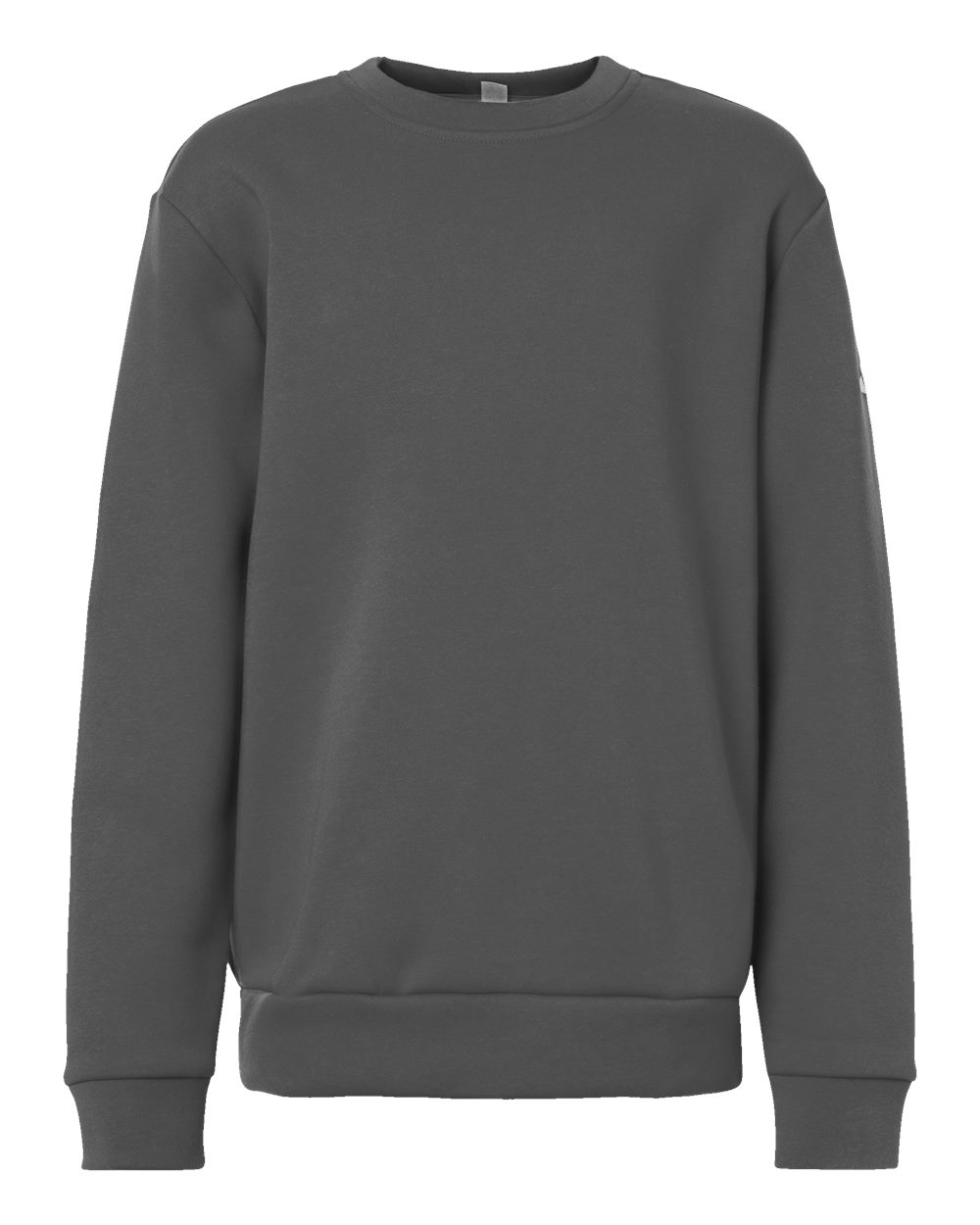 adidas Youth Fleece Crewneck Sweatshirt in Team Grey Four/ White, style AT202