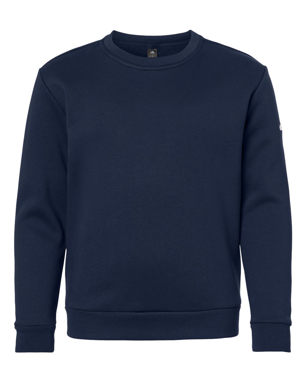 adidas Youth Fleece Crewneck Sweatshirt in Team Navy Blue/ White, style AT202