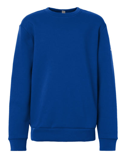 adidas Youth Fleece Crewneck Sweatshirt in Team Royal Blue/ White, style AT202